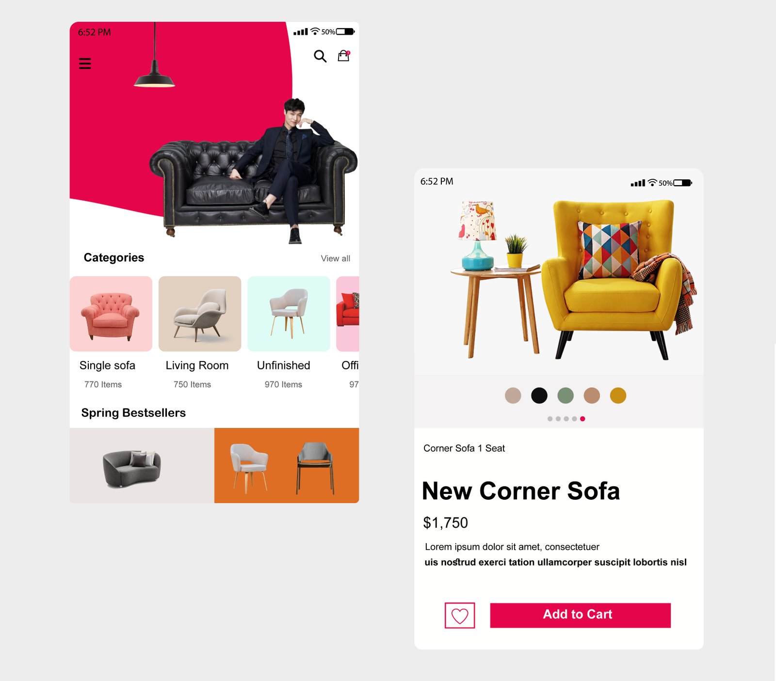 Furniture app design